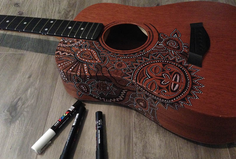 painted guitar art