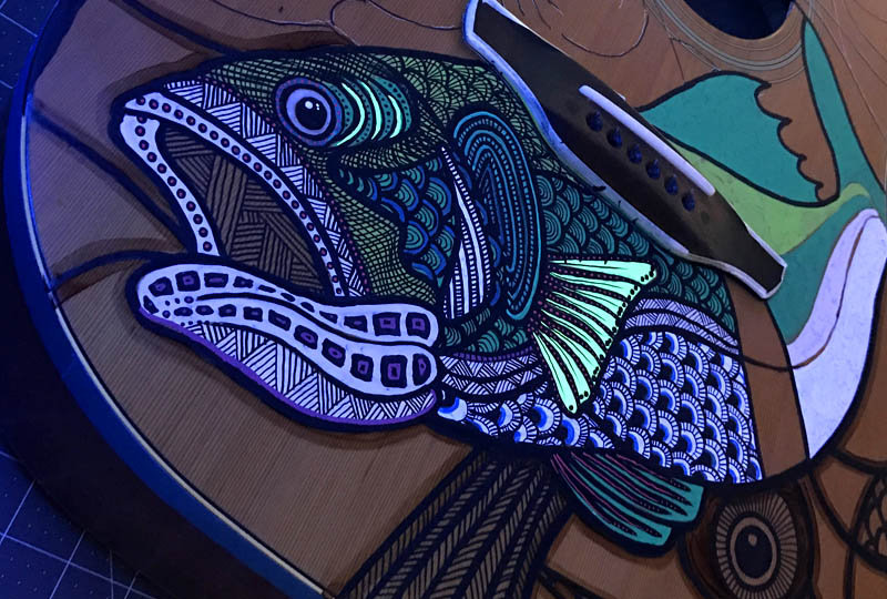 painted guitar art