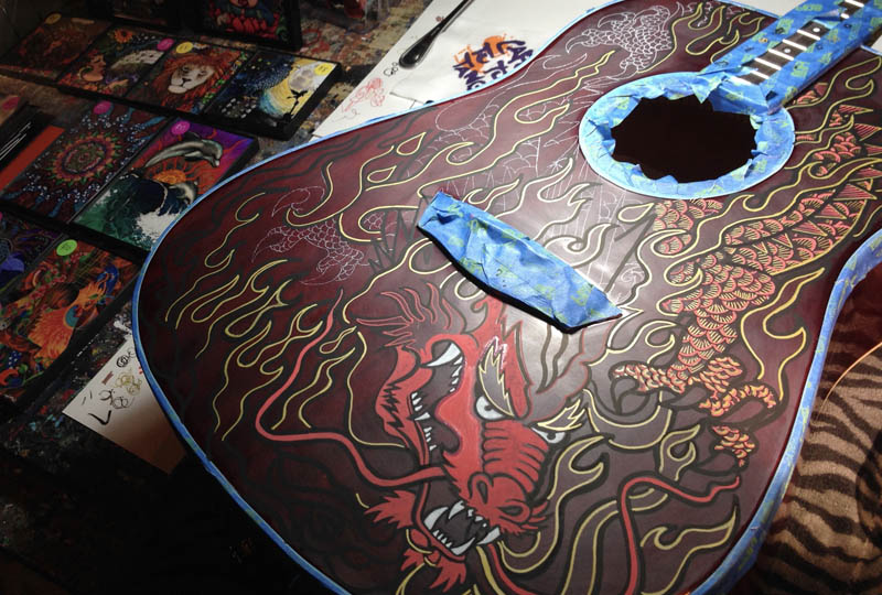 painted guitar art