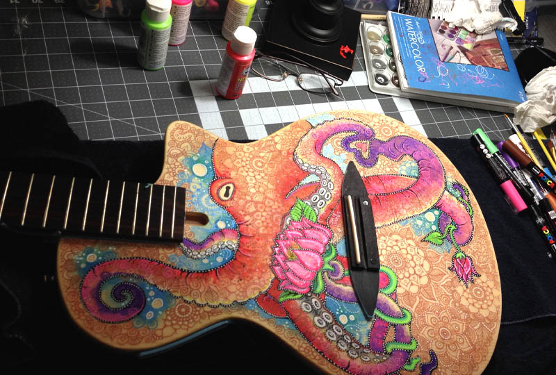 art painted on a guitar