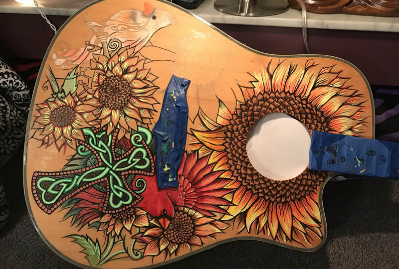 art painted on a guitar