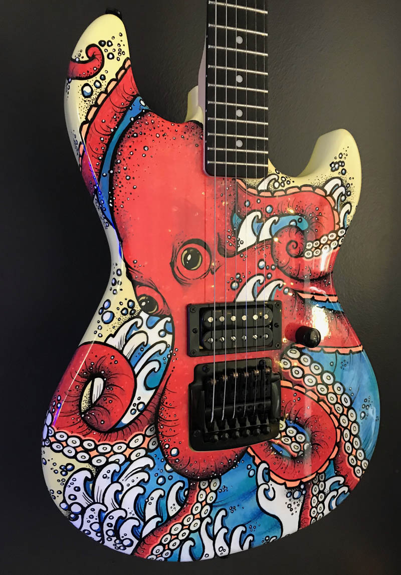 Krakken guitar painting sample