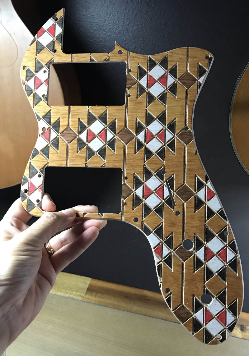 wooden guitar pick guard